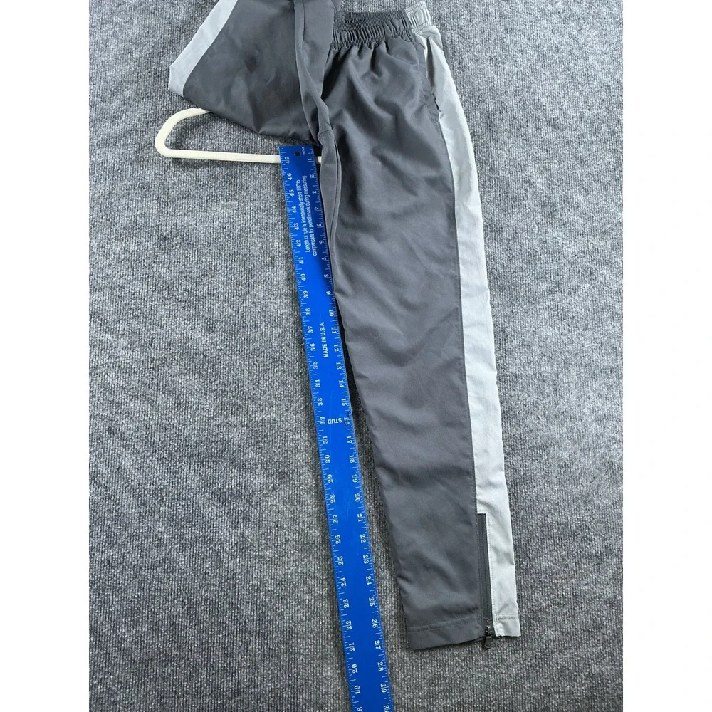 Under Armour Boys Gray Active Track Pants Youth Large YL Ankle Zip Loose Fit